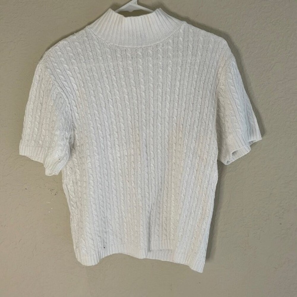 CASUAL CORNER SHORTS SLEEVE SWEATER SHIRT PULLOVER COTTON/RAYON SIZE L
